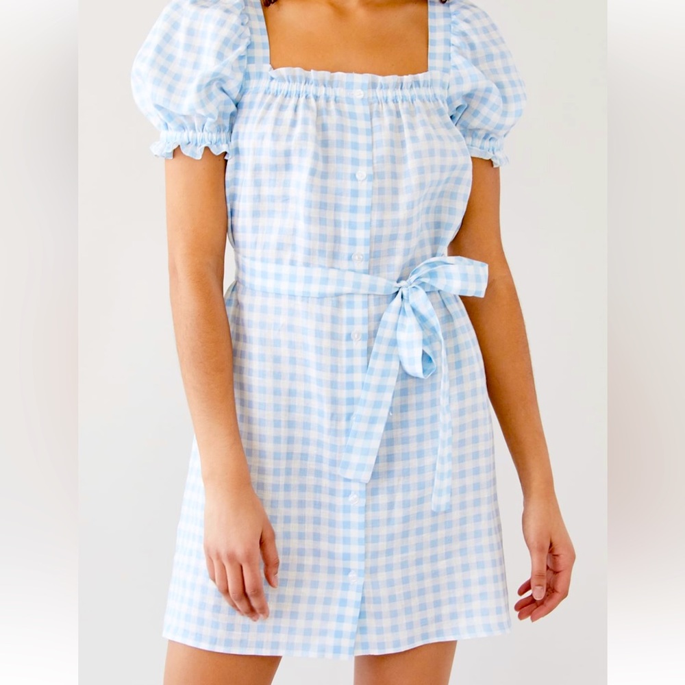Sleeper Brigitte Linen Mini Dress